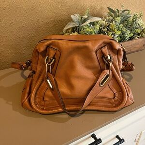 Beautiful Chloe Paraty tan Brown Leather satchel
